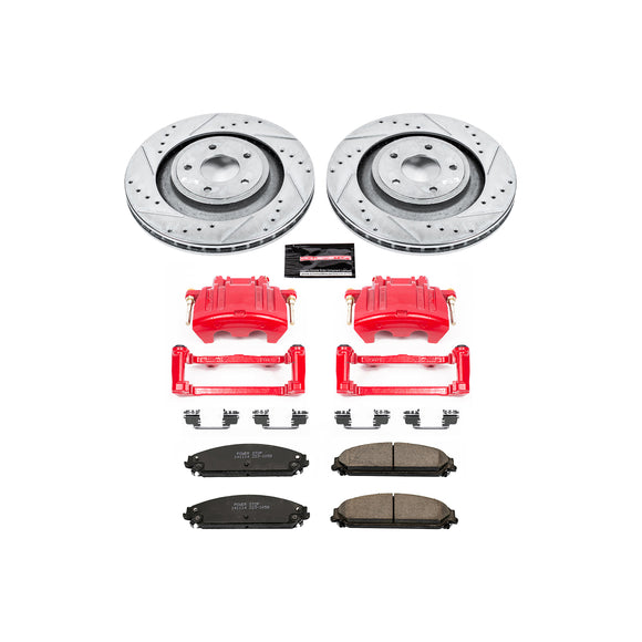 PowerStop Z23 Daily Driver Carbon-Fiber Ceramic Pads Drilled & Slotted Rotor & C