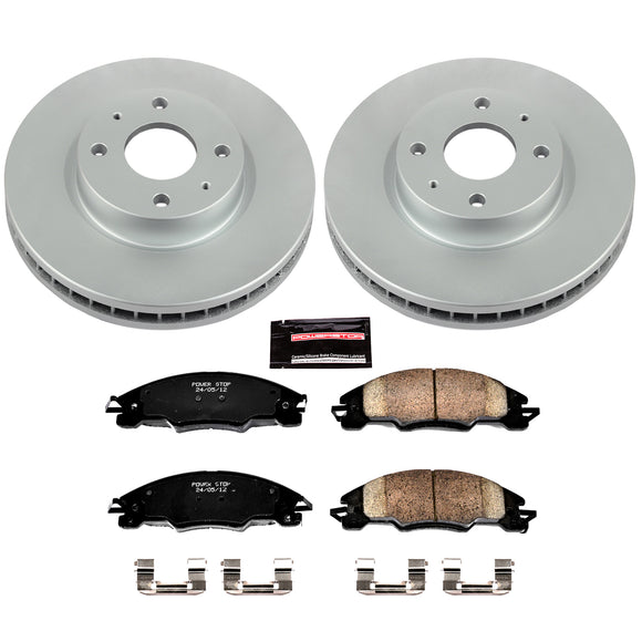 PowerStop Genuine Geomet Coated Rotor and Low-Dust Ceramic Brake Pad Kit