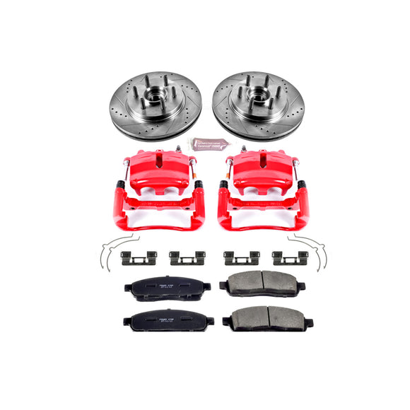 PowerStop Z23 Daily Driver Carbon-Fiber Ceramic Pads Drilled & Slotted Rotor & C