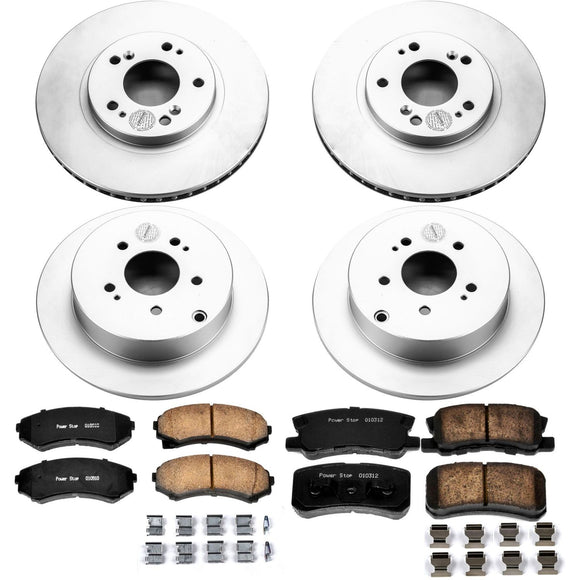 PowerStop Genuine Geomet Coated Rotor and Low-Dust Ceramic Brake Pad Kit