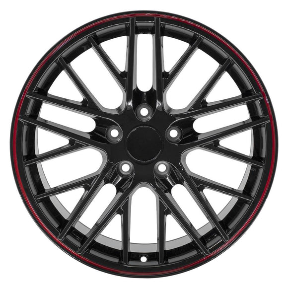 18" Replica Wheel CV08A Fits Chevrolet Corvette - C6 ZR1 Rim 18x10.5 Redline