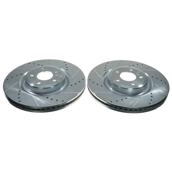 PowerStop Evolution Drilled Slotted Rotors Pair Front For Ford Explorer