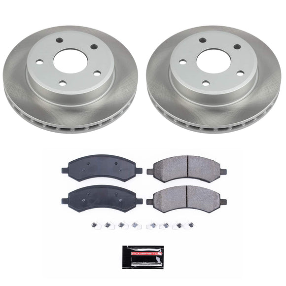 PowerStop Semi-Coated Rotor and Low-Dust Ceramic Brake Pad Kit