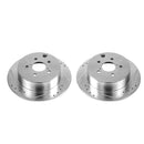 PowerStop Evolution Drilled Slotted Rotors Pair Rear For Subaru Impreza