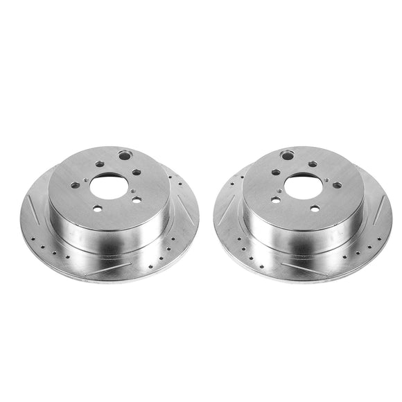 PowerStop Evolution Drilled Slotted Rotors Pair Rear For Subaru Impreza