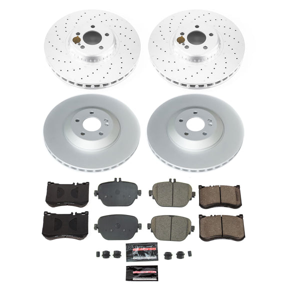 PowerStop Genuine Geomet Coated Rotor and Carbon-Fiber Ceramic Brake Pad Kit