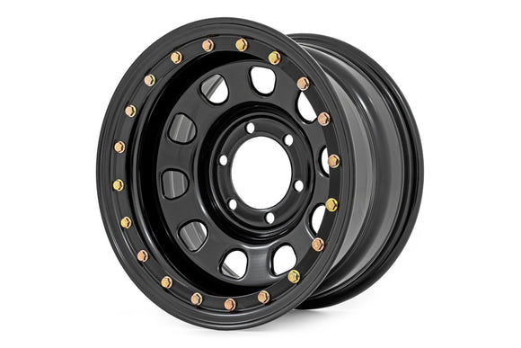 Rough Country Steel Simulated Bead Lock Wheel Black 15x10 5x4.5 ET-39 Rim
