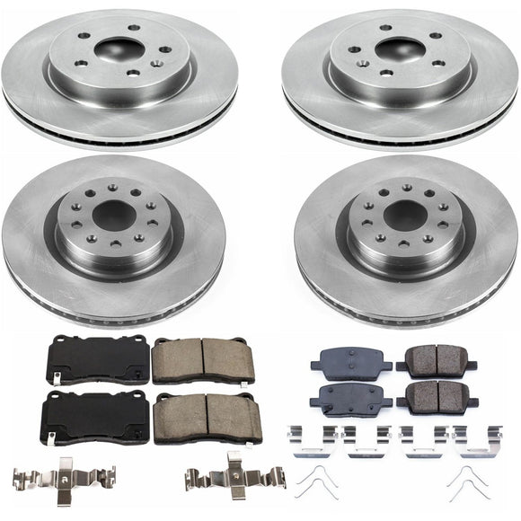 PowerStop OE Stock Replacement Low-Dust Ceramic Brake Pad and Rotor Kit