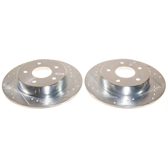 PowerStop Evolution Drilled Slotted Rotors Pair Rear For Nissan Altima