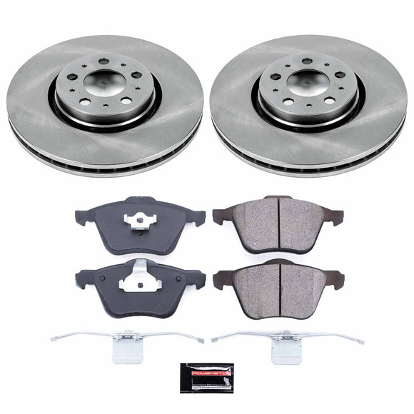 PowerStop OE Stock Replacement Low-Dust Ceramic Brake Pad and Rotor Kit