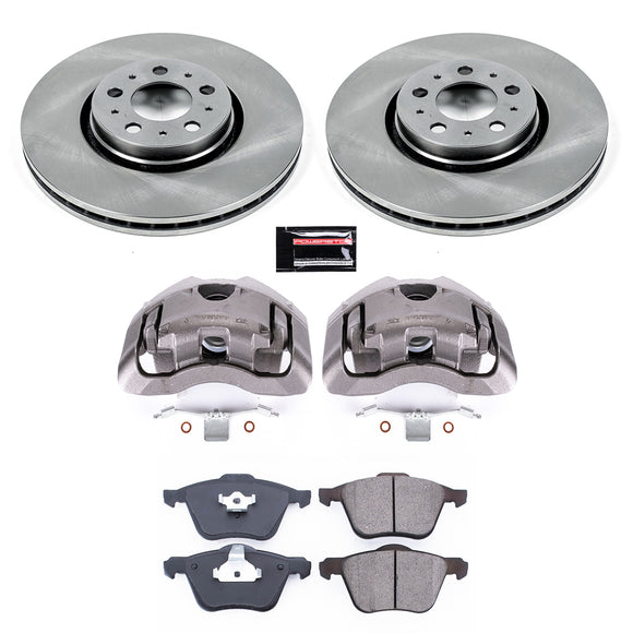 PowerStop OE Stock Replacement Low-Dust Ceramic Brake Pad, Rotor and Caliper Kit