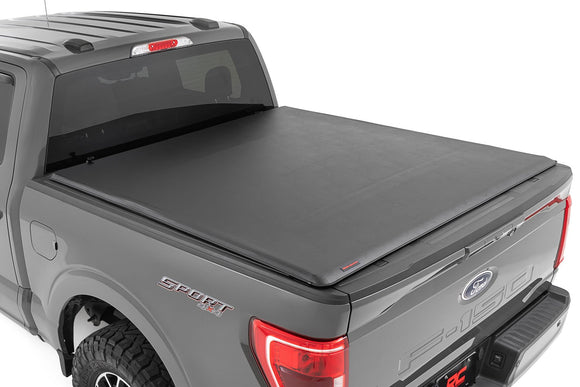 Rough Country Soft Roll Up Bed Cover 6'7" Bed Ford Ford F-150 15-23