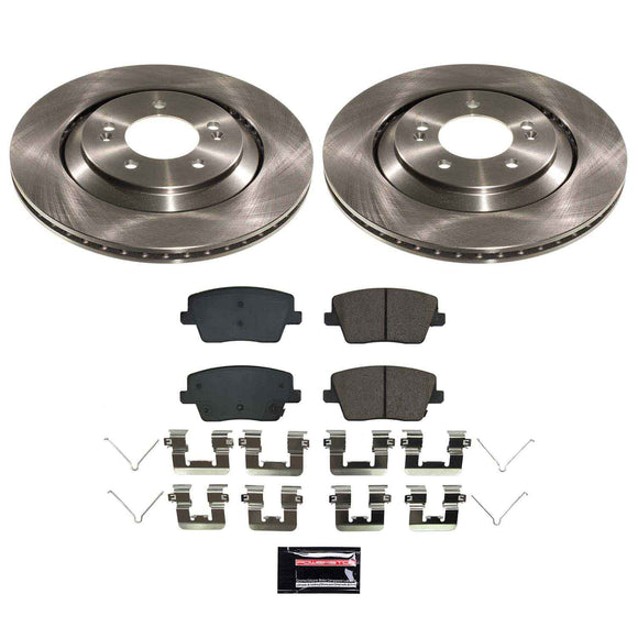 PowerStop OE Stock Replacement Low-Dust Ceramic Brake Pad and Rotor Kit