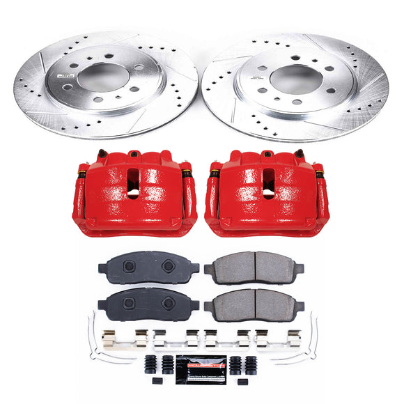 PowerStop Z23 Daily Driver Carbon-Fiber Ceramic Pads Drilled & Slotted Rotor & C