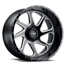24X14 Tuff T2B Gloss Black W/ Milled Spokes 5X127 ET-72 wheel/rim-1