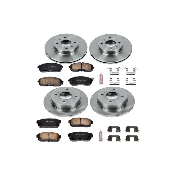 PowerStop OE Stock Replacement Low-Dust Ceramic Brake Pad and Rotor Kit