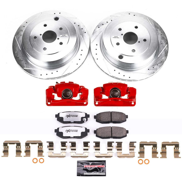 PowerStop Z26 Street Performance Ceramic Brake Pad, Drilled Slotted Rotor, and C
