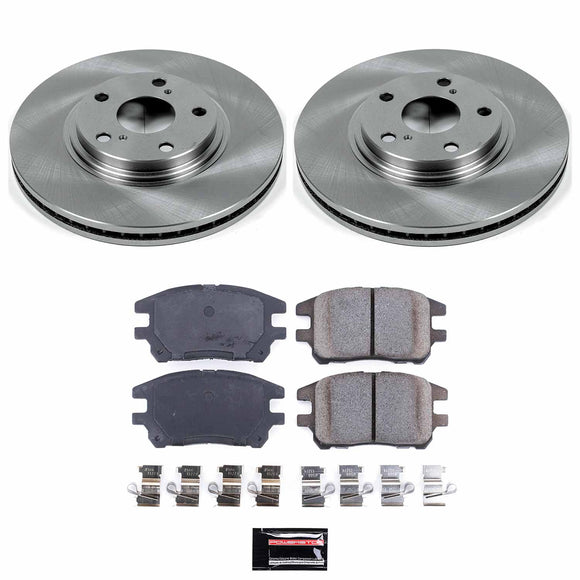 PowerStop OE Stock Replacement Low-Dust Ceramic Brake Pad and Rotor Kit