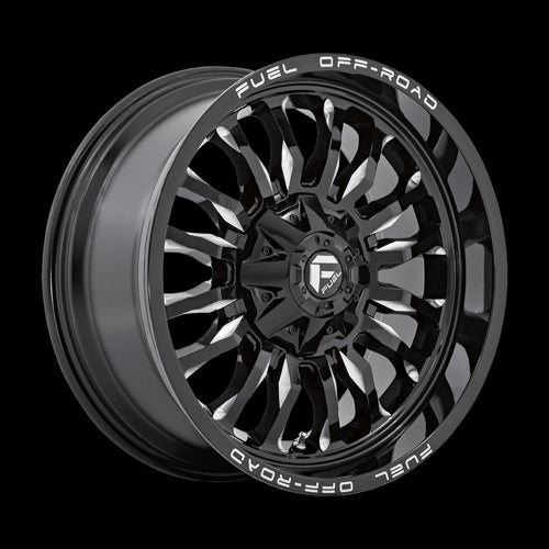 22X10 Fuel 1PC D795 ARC Gloss Black Milled 8X165.1 8X6.5 ET-18 Wheel Rim - 0