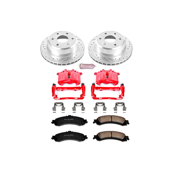 PowerStop Z23 Daily Driver Carbon-Fiber Ceramic Pads Drilled & Slotted Rotor & C
