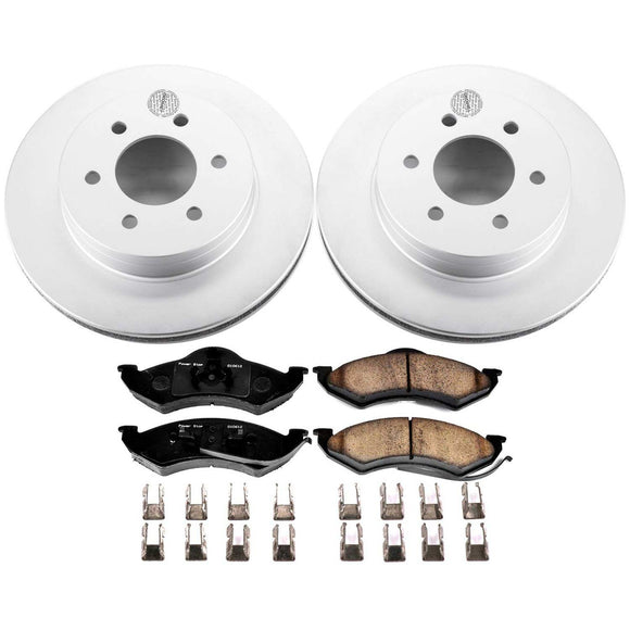 PowerStop Genuine Geomet Coated Rotor and Low-Dust Ceramic Brake Pad Kit