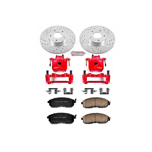 PowerStop Z23 Daily Driver Carbon-Fiber Ceramic Pads Drilled & Slotted Rotor & C