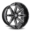 24x14 Hardrock Painkiller XPosed Gloss Black Milled 5x150 ET-76 wheel/rim-2