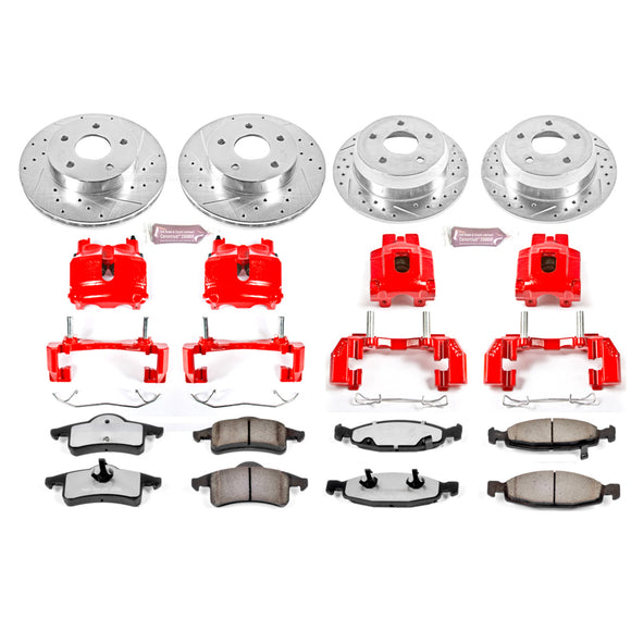 PowerStop Z36 Truck and SUV Ceramic Brake Pad, Drilled & Slotted Rotor, and Cali