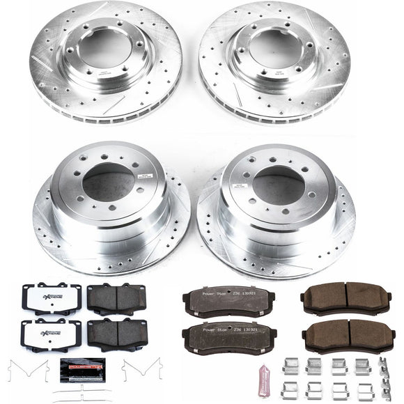 PowerStop Z36 Carbon-Fiber Ceramic Brake Pad with Drilled and Slotted Rotor Kit
