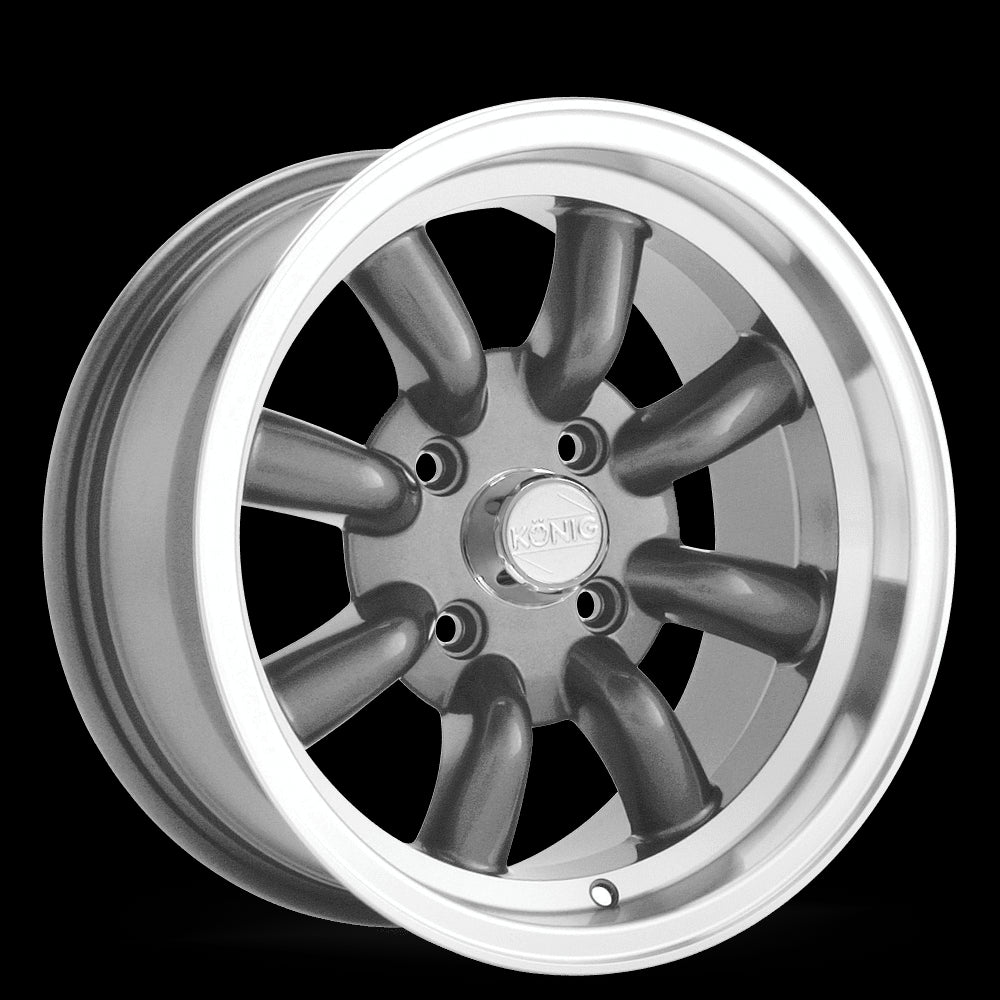 15x7 Konig Rewind Graphite/Machined Lip 4x110 ET20 Wheel Rim - 0