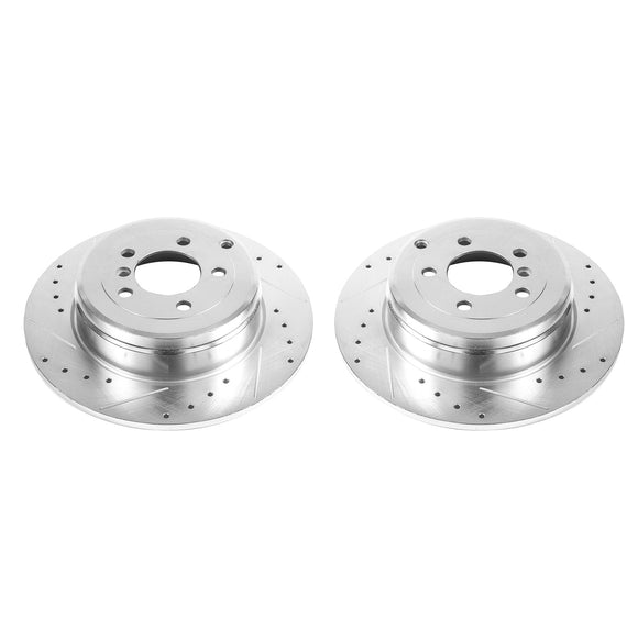 PowerStop Evolution Drilled Slotted Rotors Pair Rear For LRover Range Rover