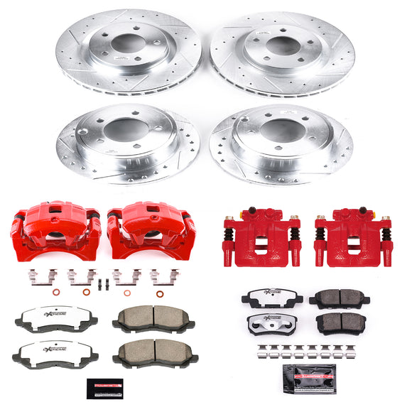 PowerStop Z26 Street Performance Ceramic Brake Pad, Drilled Slotted Rotor, and C