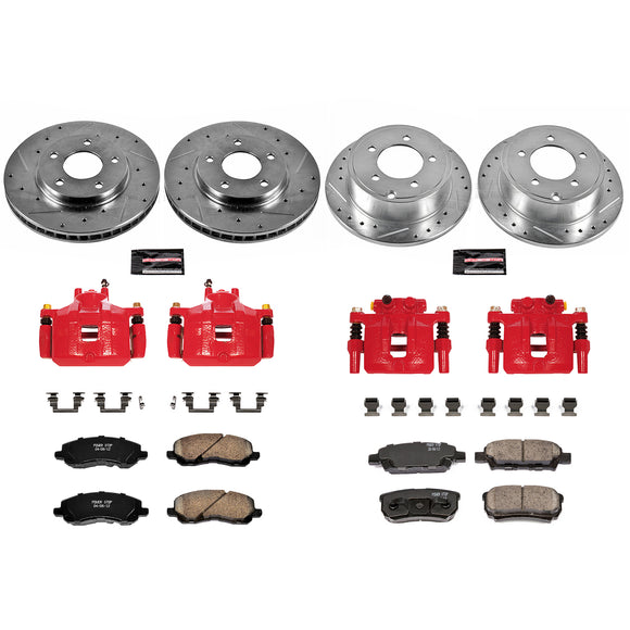 PowerStop Z23 Daily Driver Carbon-Fiber Ceramic Pads Drilled & Slotted Rotor & C