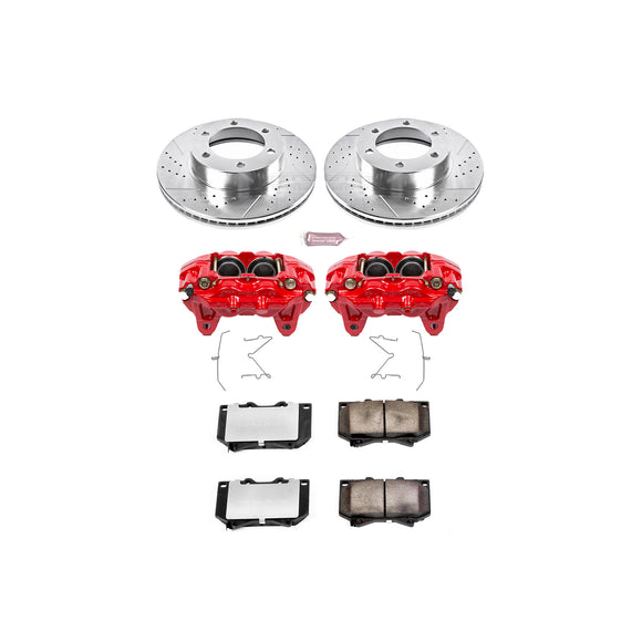 PowerStop Z36 Truck and SUV Ceramic Brake Pad, Drilled & Slotted Rotor, and Cali