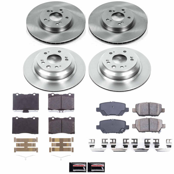 PowerStop OE Stock Replacement Low-Dust Ceramic Brake Pad and Rotor Kit