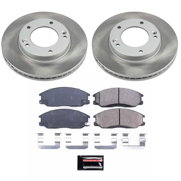 PowerStop Semi-Coated Rotor and Low-Dust Ceramic Brake Pad Kit