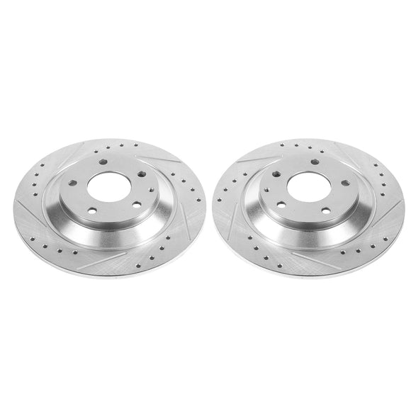 PowerStop Evolution Drilled Slotted Rotors Pair Rear For Mazda CX-5