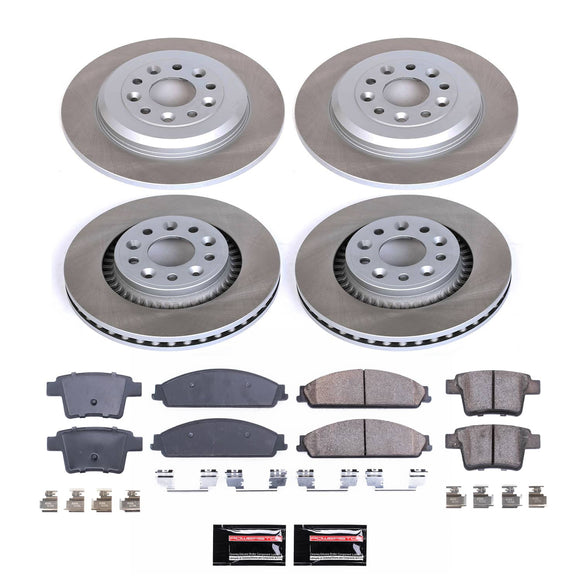 PowerStop Semi-Coated Rotor and Low-Dust Ceramic Brake Pad Kit