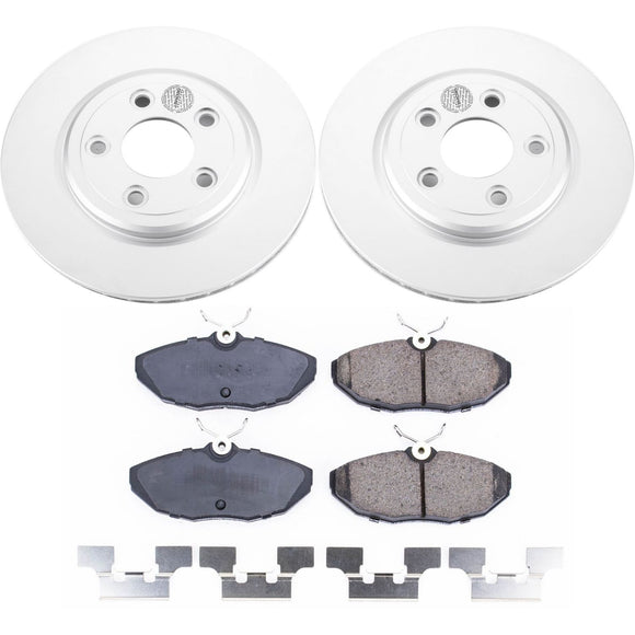 PowerStop Genuine Geomet Coated Rotor and Low-Dust Ceramic Brake Pad Kit