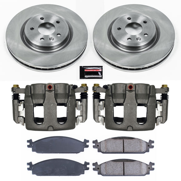 PowerStop OE Stock Replacement Low-Dust Ceramic Brake Pad, Rotor and Caliper Kit