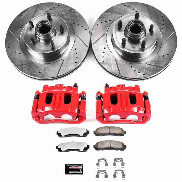 PowerStop Z36 Truck and SUV Ceramic Brake Pad, Drilled & Slotted Rotor, and Cali