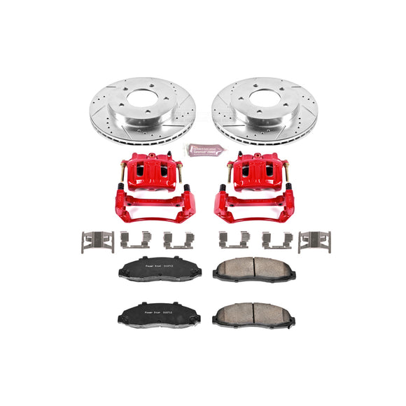 PowerStop Z23 Daily Driver Carbon-Fiber Ceramic Pads Drilled & Slotted Rotor & C