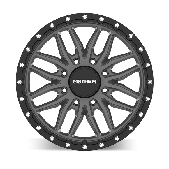 20x9 Mayhem Vector Matte Gunmetal Black Lip 8x165.1 ET18 CB125.2 Wheel Rim