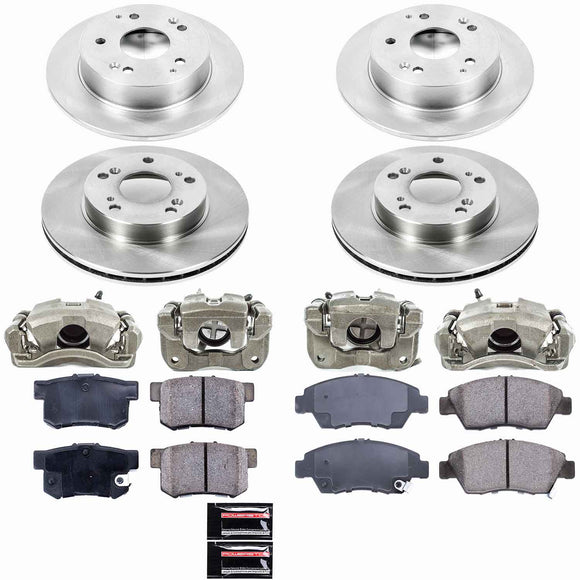 PowerStop OE Stock Replacement Low-Dust Ceramic Brake Pad, Rotor and Caliper Kit