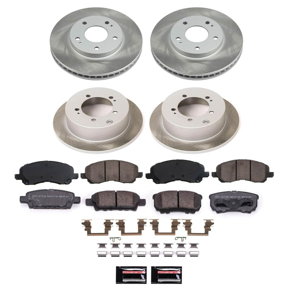 PowerStop Semi-Coated Rotor and Low-Dust Ceramic Brake Pad Kit