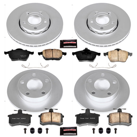 PowerStop Genuine Geomet Coated Rotor and Carbon-Fiber Ceramic Brake Pad Kit