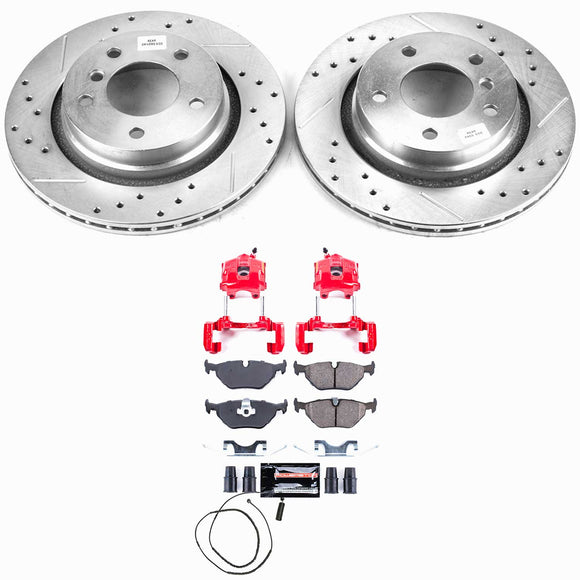 PowerStop Z23 Daily Driver Carbon-Fiber Ceramic Pads Drilled & Slotted Rotor & C