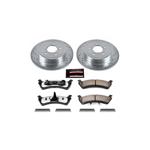 PowerStop Z36 Carbon-Fiber Ceramic Brake Pad with Drilled and Slotted Rotor Kit