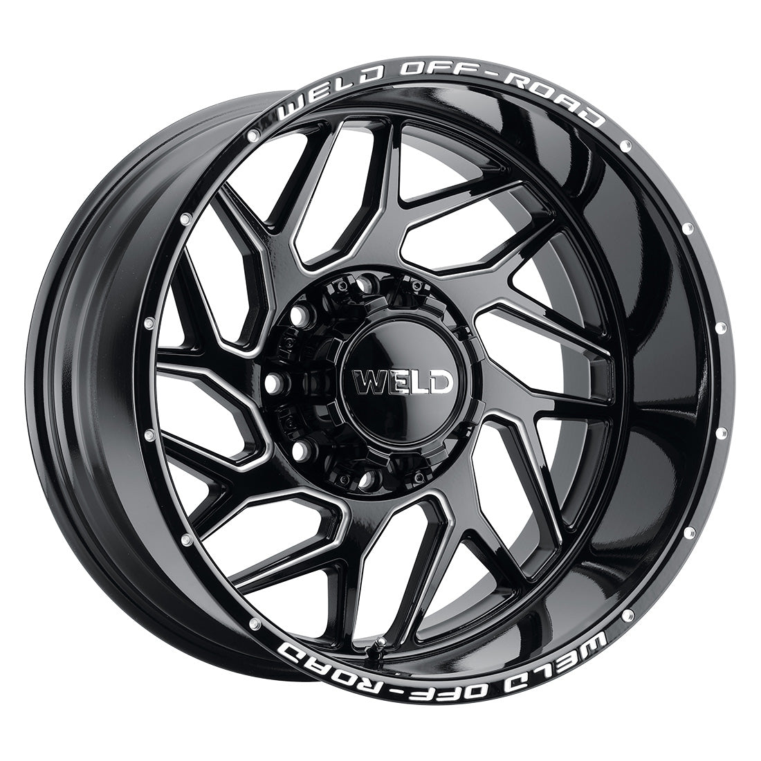 20x10 WELD Off-Road Fulcrum Gloss Black Milled 8x170 ET-18 Wheel Rim