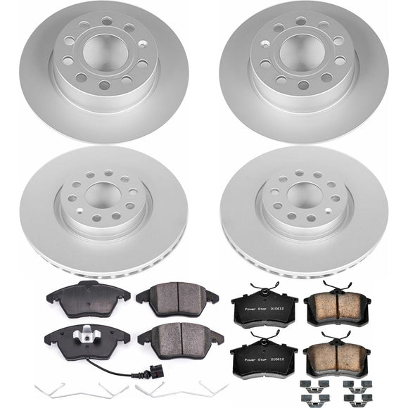 PowerStop Genuine Geomet Coated Rotor and Carbon-Fiber Ceramic Brake Pad Kit